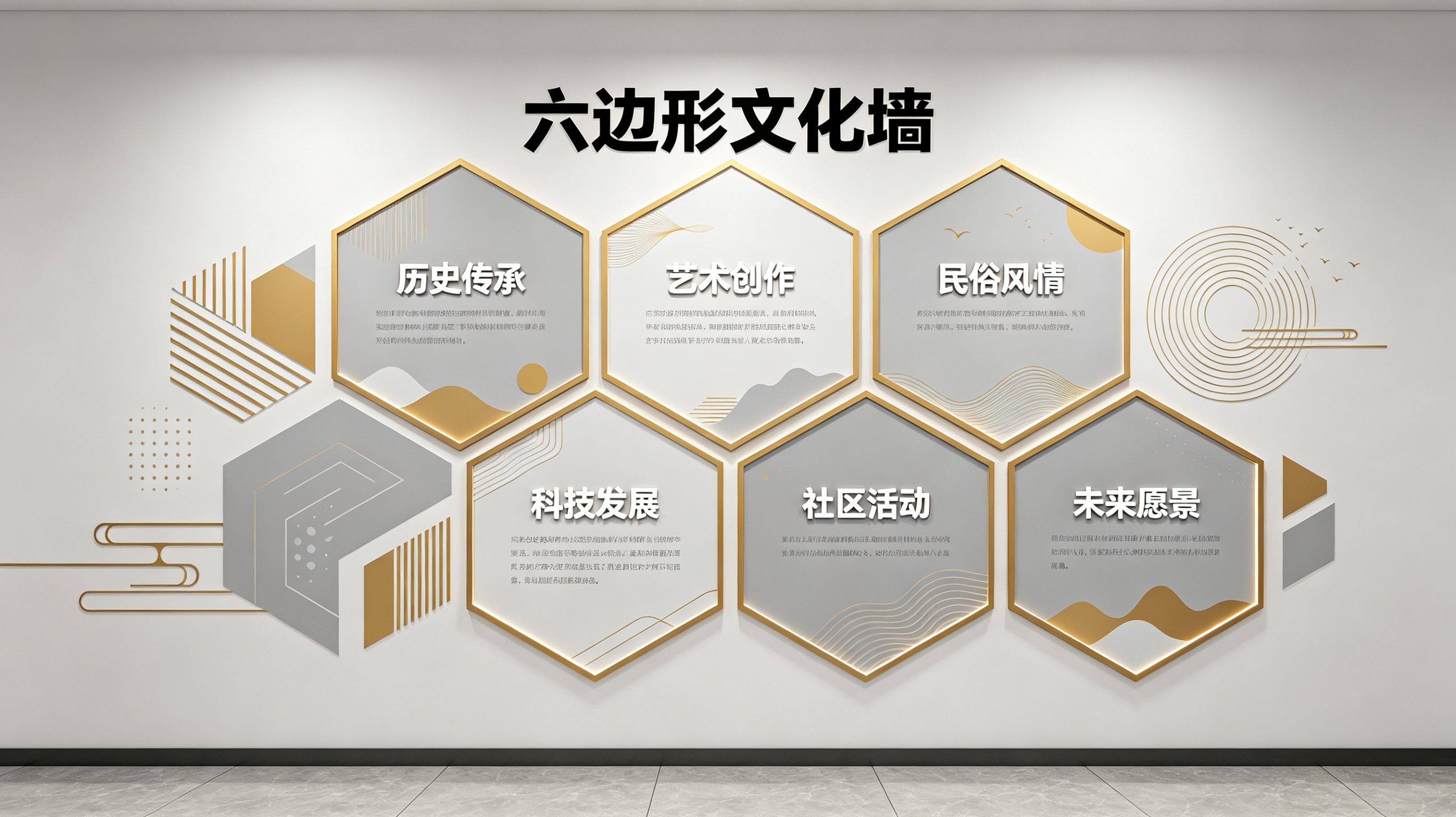 宁乡企业文化墙 | 六边形信息美学
